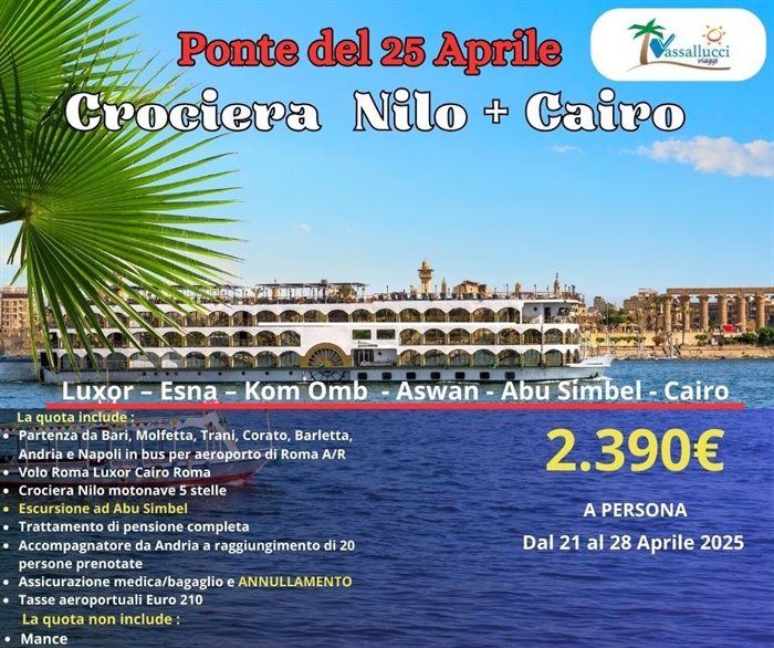 CROCIERA NILO E CAIRO