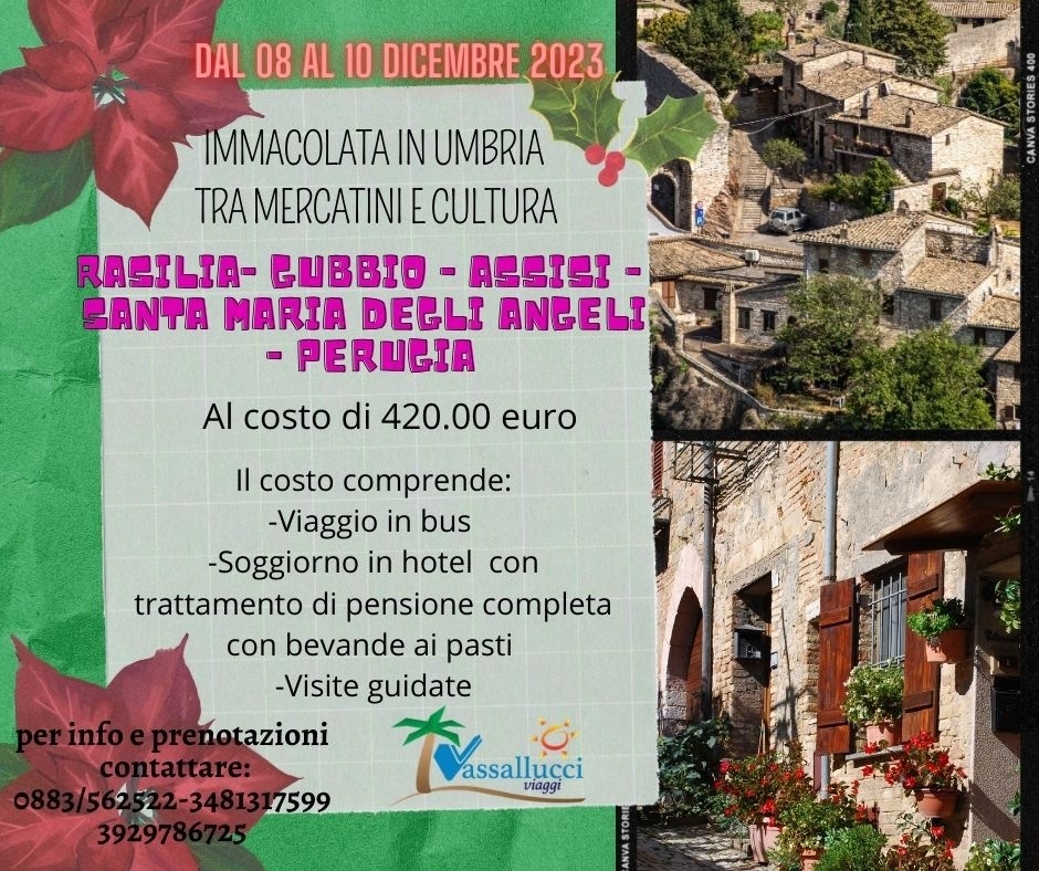 IMMACOLATA IN UMBRIA TRA MERCATINI E CULTURA