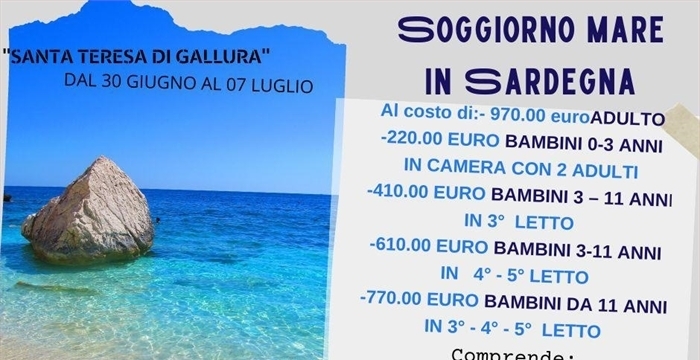 SOGGIORNO  AL MARE IN SARDEGNA  “ SANTA TERESA DI GALLURA”