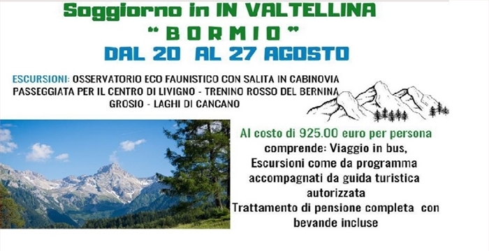 SOGGIORNO IN VALTELLINA  “ B O R M I O ”  